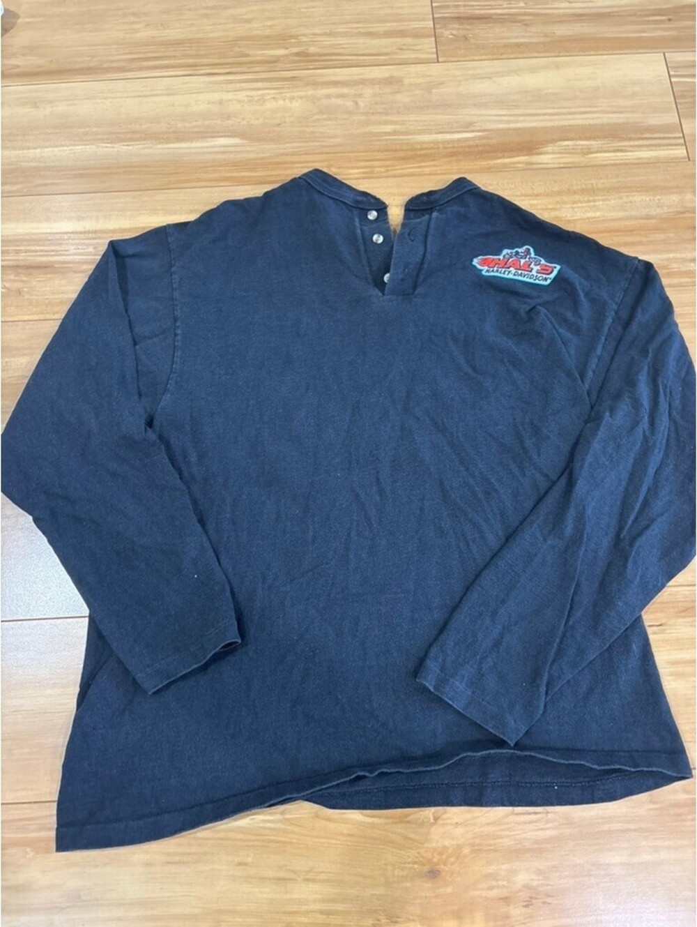 Vintage 90s Hal's Harley-Davidson Racing Henley - Made in USA Size L